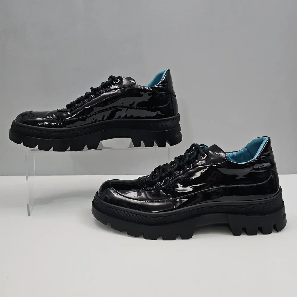 Valentina Rangoni Maracana Sneaker Womens 7.5 Black Glove Leather Platform